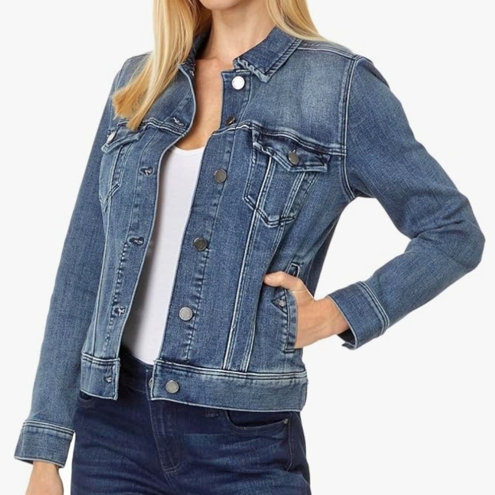 Liverpool Women's Blue Stretch Denim Jean Jacket